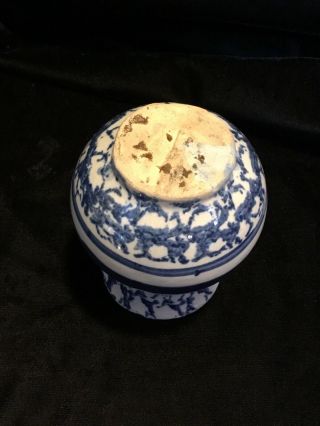 Antique Blue And White Sponge Ware Toothbrush Holder From Camber Set Great Vase 5