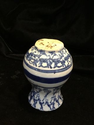 Antique Blue And White Sponge Ware Toothbrush Holder From Camber Set Great Vase 6