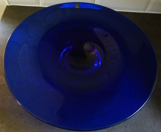 Langham Glass.  Cobalt Blue Bowl/plate.  14 " Diameter