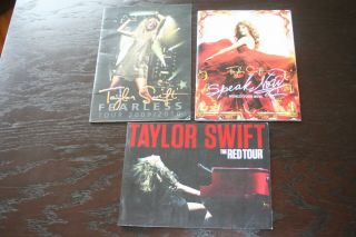 Taylor Swift 3 Concert Tour Program Books - Fearless,  Speak Now & Red Xmas Gift