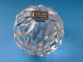 Rare Vintage Whitefriars Faceted Lead Crystal Paperweight With Label