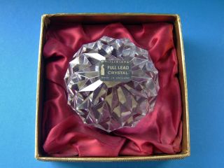Rare Vintage Whitefriars Faceted Lead Crystal Paperweight with Label 4