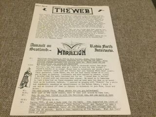 Marillion - The Web - Fanclub Issue 3 (three) - 1982 - Extremely Rare