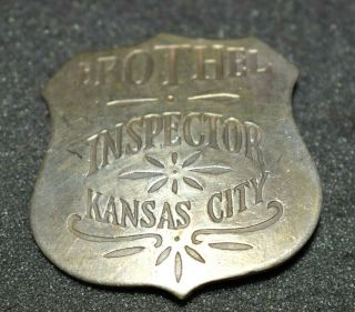 Obsolete Antique Brothel,  Kansas City Badge,  Silver Plating & Copper Base
