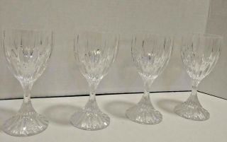 Mikasa Crystal Park Lane Water Wine Crystal Glasses Set Of 4 W/box