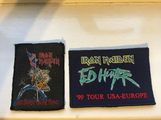 Iron Maiden Patch Bundle Of 2 Rare Ed Hunter /beast Tours