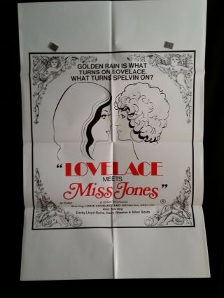 Linda Lovelace Meets Miss Jones One Sheet Movie Poster Adult Xxx Sex Porno 1975