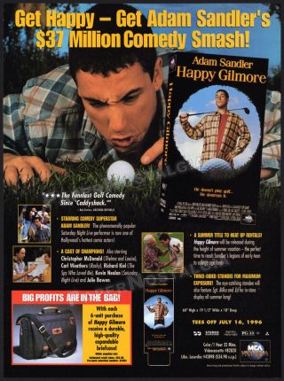 Happy Gilmore_original 1996 Trade Print Ad / Promo_adam Sandler_bob Barker