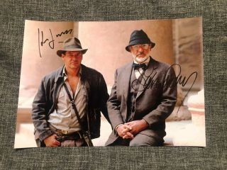 Harrison Ford Sean Connery Indiana Jones Autograph Signed 6x8 Photo