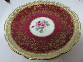 PARAGON Pink Rose/RED Heavy Gold/Lace Tea Cup & Saucer A411 DOUBLE WARRANT HP 5