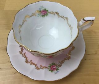 Royal Albert Tea Cup And Saucer Invitation Series Pink White Gold