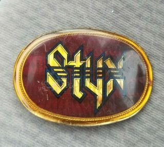 Rare Vintage Red 1977 Styx Rock Band Belt Buckle Pacifica Mfg.