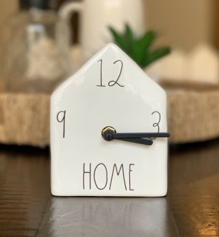 Rare Rae Dunn – Home Birdhouse Clock – 2019 White Ceramic Battery