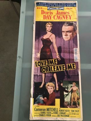 Insert Poster 13x36: Love Me Or Leave Me (1955) Doris Day,  James Cagney