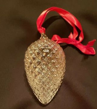 Steuben Art Glass Pinecone Christmas Holiday Ornament Crystal