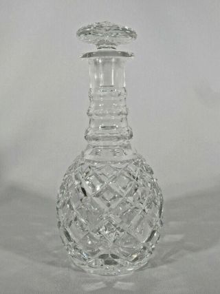 Antique Vintage Heavy Cut Lead Crystal Decanter Spirit Wine Glass Whiskey