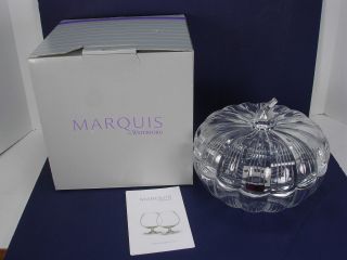 Waterford Marquis Lead Crystal 8 " Pumpkin With Lid Bowl