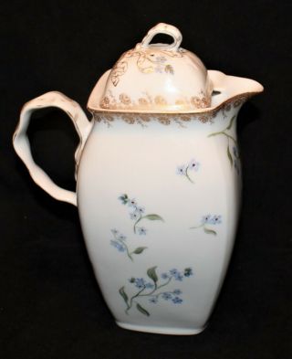 Limoges Hand Painted Chocolate Pot Very Unusual Shape