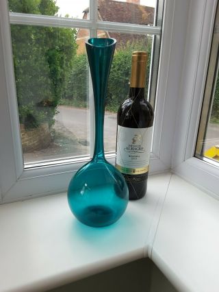 Vintage Swedish Lindshammar Art Glass Vase Designed By Gunnar Ander