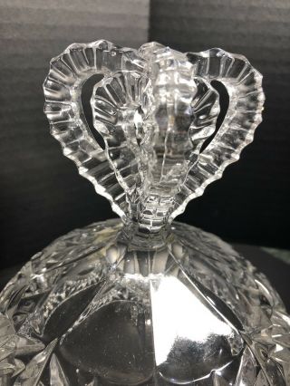 Echt Bleikristall Lead Crystal Cheese Butter Dish w/Cover,  Solid Heavy Cut 8