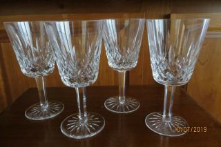 4 Waterford Lismore Cut Crystal 6 7/8 " Water/wine Goblets
