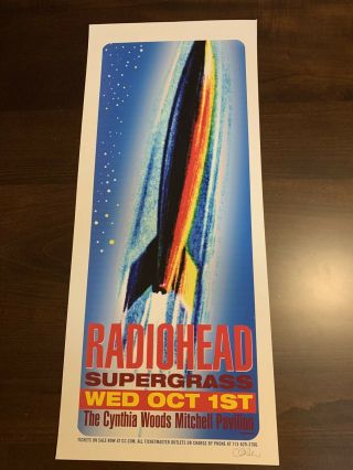 Rare Official Radiohead Concert Poster 10/1/2003 Signed By Artist