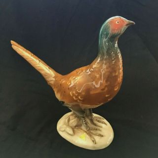 Large Royal Dux Pheasant Figurine