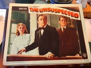 The Unexpected 1947 Warner Brothers Lobby Card Claude Rains Joan Caulfield