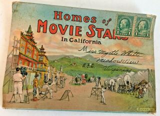 1928 Posted Folder Postcard Home Of The Movie Stars In California.  Curt Teich