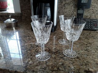 Vintage Waterford Crystal Lismore (1957 -) Set Of 4 Claret Wine Glasses 5 7/8 "