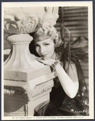 Claudette Colbert Alluring Portrait 1937 Vintage Orig Photo Sexy Actress