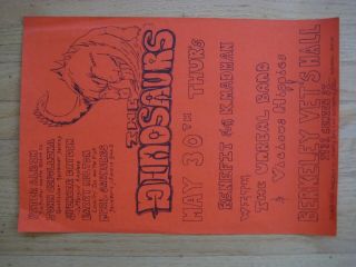 Fillmore Poster Era Dinosaurs Benefit Berkeley Vets Hall