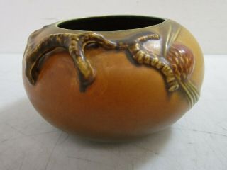 Roseville Pottery 278 - 4 " Pine Cone Brown Bowl