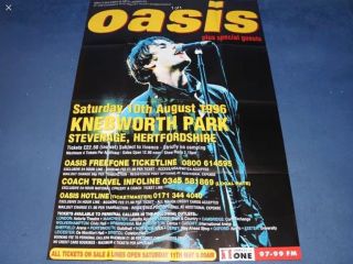 Rare 23 Year Old Oasis Promo Poster 1996 Knebworth 60 " 40”liam Gallagher