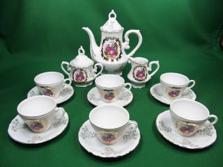 Empress China Haruta 17 Pc Demitasse Cups Saucers Child Tea Party Set Victorian