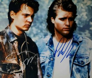 Johnny Depp & Peter Deluise 2x Hand Signed 8x10 Photo W/holo 21 Jump Street