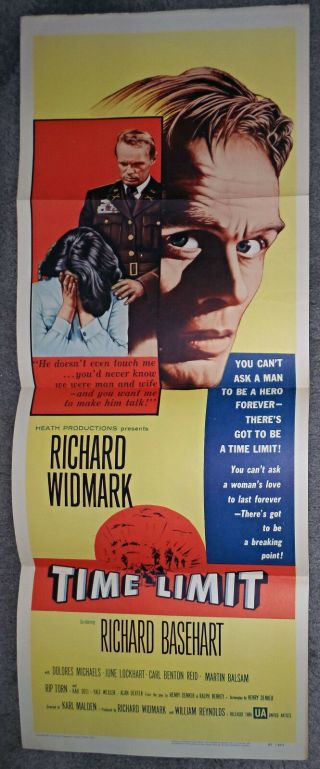 Time Limit 1957 14x36 Insert Movie Poster Richard Widmark