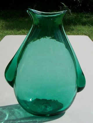 Blenko 534 Pouch Vase Sea Green Color 2