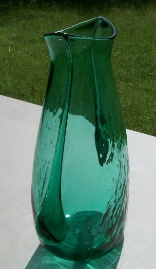 Blenko 534 Pouch Vase Sea Green Color 3