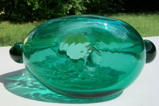 Blenko 534 Pouch Vase Sea Green Color 6