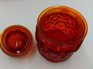 Vintage LE Smith Amberina Ruby Glass Apothecary Jar Canister Set Moon and Stars 3