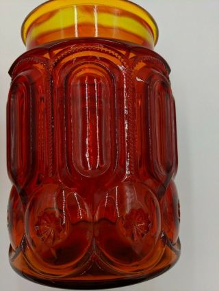 Vintage LE Smith Amberina Ruby Glass Apothecary Jar Canister Set Moon and Stars 5