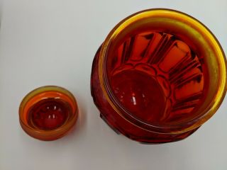 Vintage LE Smith Amberina Ruby Glass Apothecary Jar Canister Set Moon and Stars 6