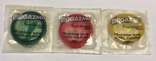Orgazmo - A Trey Parker Film Promotional Condoms 1997 Set Of 3
