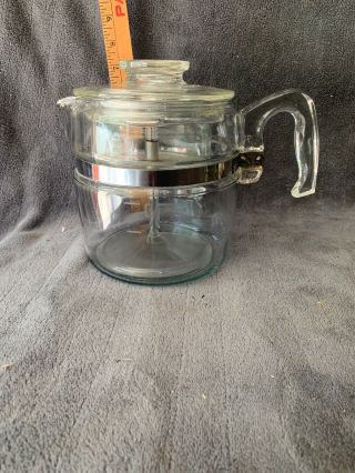 Vintage Pyrex Flameware 6 Cup Percolator Coffee Pot - 7756 B (complete)