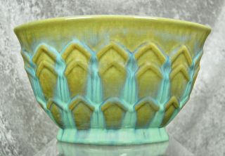 Fulper Pottery Pillow Vase,  Blue Over Green,  Circa 1930