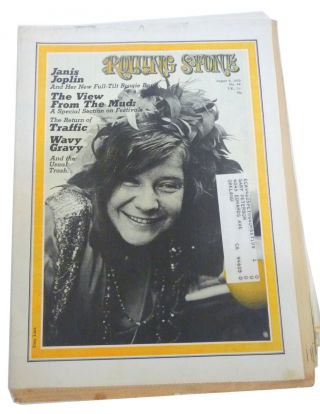 Vintage Rolling Stone 64 Aug 1970 Janis Joplin Stones