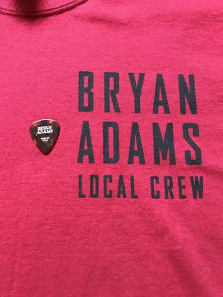 Bryan Adams 2019 Shine A Light Tour Guitar Pick And Xl Crew Shirt