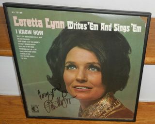 Loretta Lynn Signed Autographed Record Album In Frame