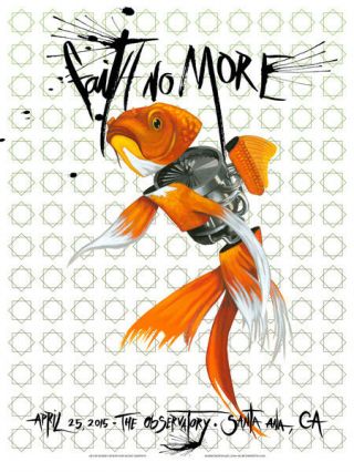 Faith No More Silkscreened Poster Santa Ana 2015 By Robert Bowen